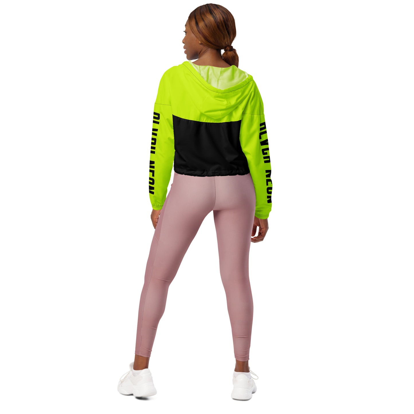 Neonx Women’s Cropped Windbreaker (Highlighter Yellow)