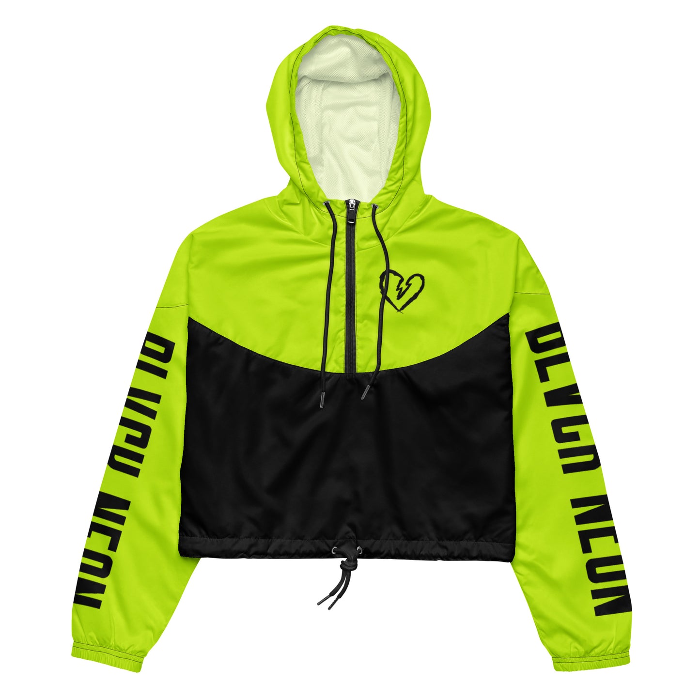 Neonx Women’s Cropped Windbreaker (Highlighter Yellow)