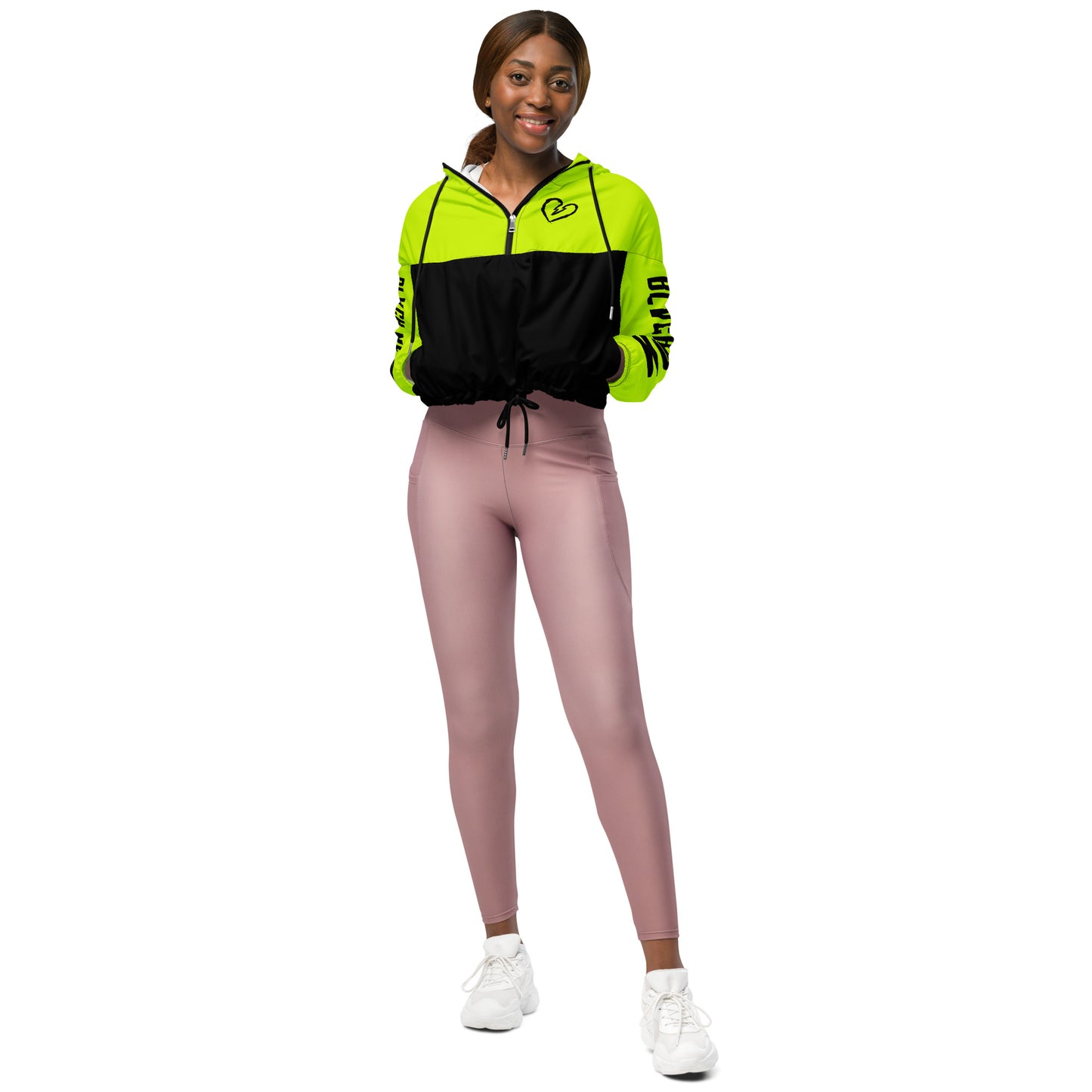 Neonx Women’s Cropped Windbreaker (Highlighter Yellow)