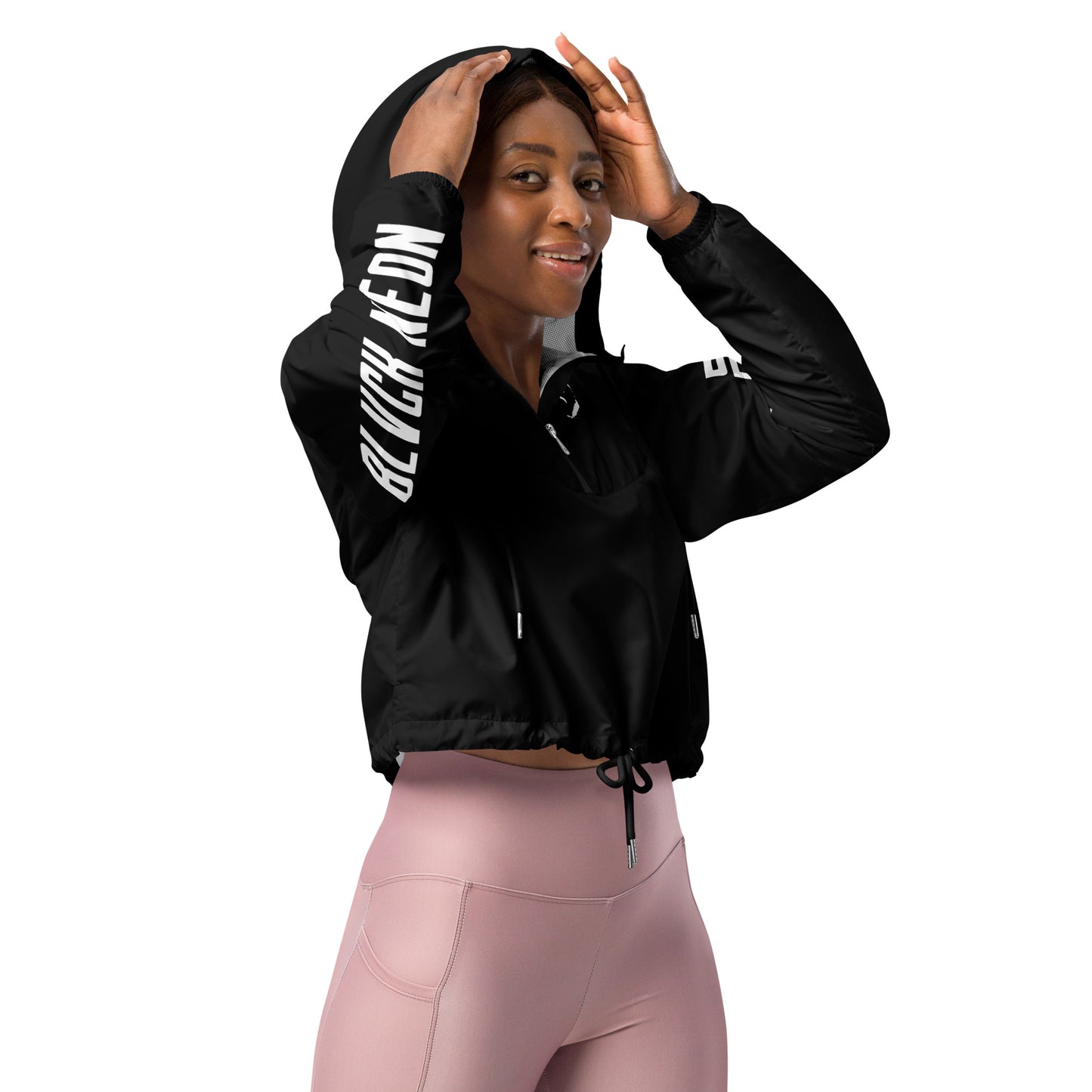 Neonx Women's Cropped Windbreaker (Black)